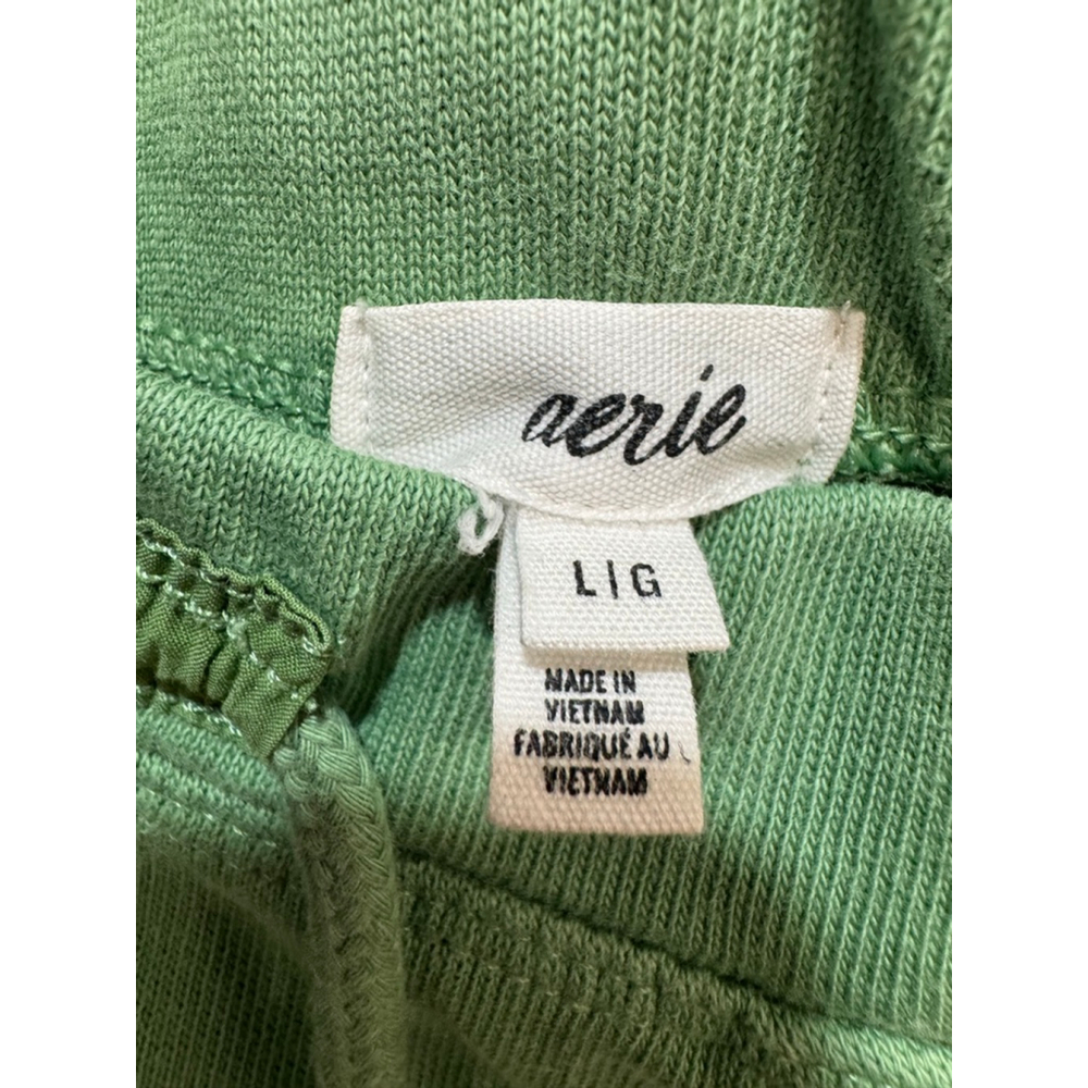 Aerie Green Ribbed Waist Drawstring Joggers L Casual Colourful Loungewear - Picture 2 of 11